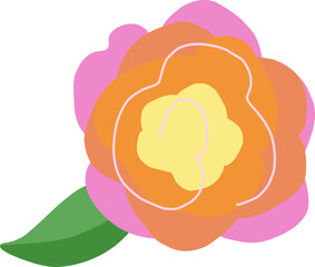 spring cute flower rose element hand drawn illustration