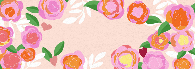 spring cute flower rose element hand drawn illustration