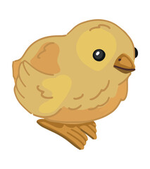 Cute chick clipart. Spring time doodle. Vector illustration in cartoon style isolated on white.