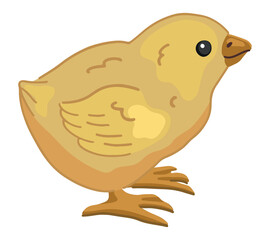 Cute chick clipart. Spring time doodle. Vector illustration in cartoon style isolated on white.