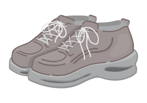 gray sneakers with white laces clip art preview
