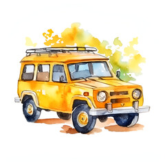 Land Rover Defender Watercolor Clipart, Ai generative