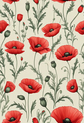Fototapeta premium Red poppy flowers on pastel background. Remembrance Day, Armistice Day, Anzac day symbol
