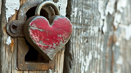 Love is the key to the heart. The image of a heart-shaped key entering a lock symbolizes unlocking the emotions of love.