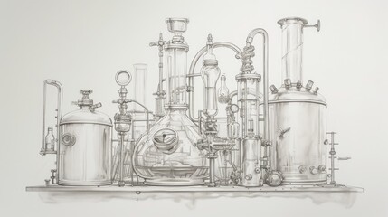 Industrial sketch drawings showcasing machine design concepts.
