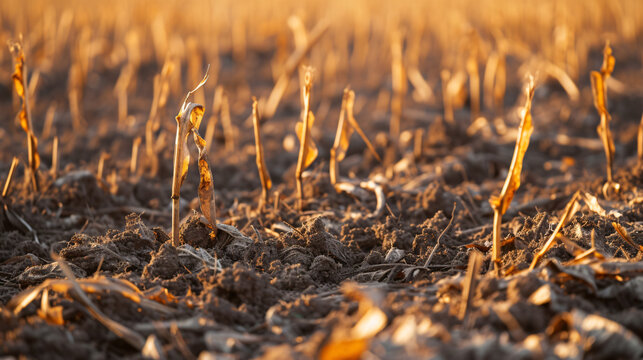 A close-up of a withered crop in a field symbolizing the failure of agriculture in drought-stricken areas.