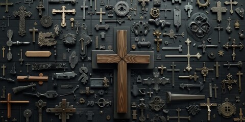 Christian cross concept