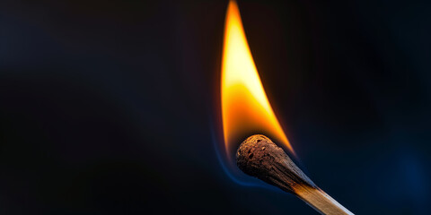 macro Close-up of burning wooden match