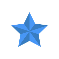 Bright blue star with shadow pattern 