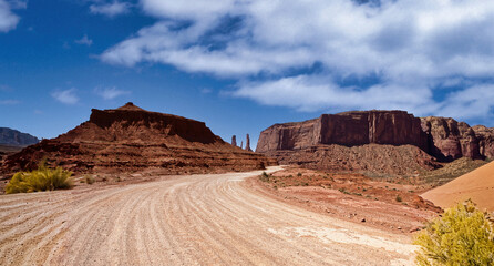 The iconic Monument Valley, Arizona, one of the symbols of the USA and the old and wild West, now a Navajo Indian reserve