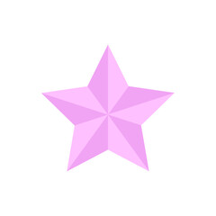 Bright pink star with shadow 