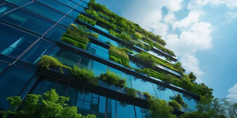 Keuken spatwand met foto Sustainable Green Building © xartproduction
