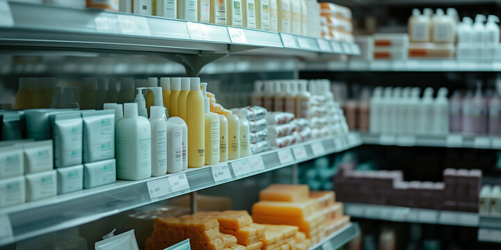 Shelves With items Including Soap And Shampoo
