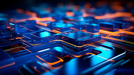 Blue technological abstract wallpaper
