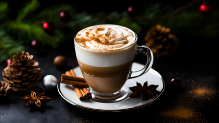 Photo of some Toffee Nut Latte drink elegantly plated on a table,,
Aromatic Coffee Delight A Perfect Cup of Espresso
