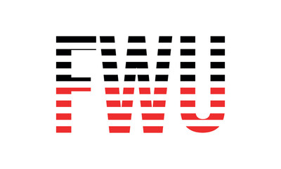 FWU three initial letter iconic line negative space minimal logo design vector template. monogram, abstract, wordmark, business, typography, minimalist, brand, company, flat, modern, unique, simple