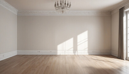 Empty interior room 3d Render. classic interior design . Classic room . front view