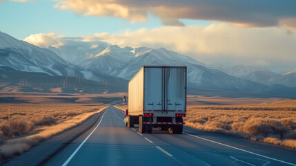 Obraz premium Majestic Truck Journey Through Scenic Beauty