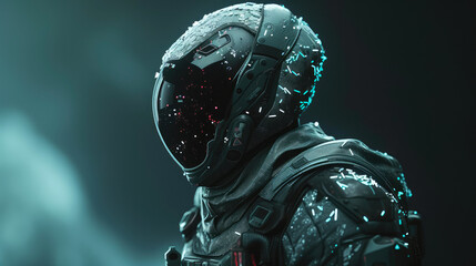 Galactic Vanguard: Elite Sci-Fi Soldier in Nanofiber Armor