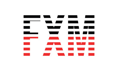 FXM three initial letter iconic line negative space minimal logo design vector template. monogram, abstract, wordmark, business, typography, minimalist, brand, company, flat, modern, unique, simple