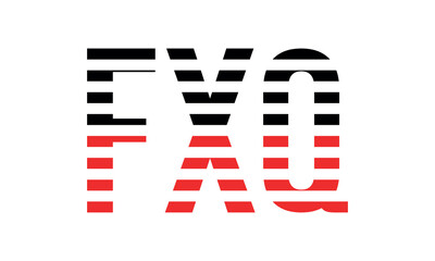 FXQ three initial letter iconic line negative space minimal logo design vector template. monogram, abstract, wordmark, business, typography, minimalist, brand, company, flat, modern, unique, simple