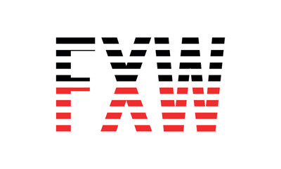 FXW three initial letter iconic line negative space minimal logo design vector template. monogram, abstract, wordmark, business, typography, minimalist, brand, company, flat, modern, unique, simple