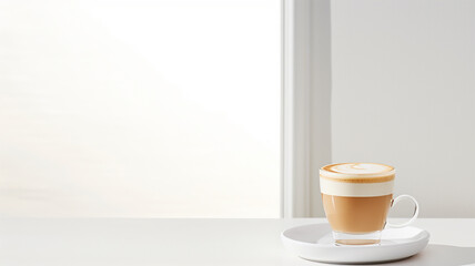 Obraz premium Latte Macchiato on plain white background - product photography