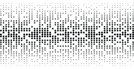 Abstract technology background halftone circle pattern on white.