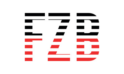 FZB three initial letter iconic line negative space minimal logo design vector template. monogram, abstract, wordmark, business, typography, minimalist, brand, company, flat, modern, unique, simple