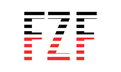 FZF three initial letter iconic line negative space minimal logo design vector template. monogram, abstract, wordmark, business, typography, minimalist, brand, company, flat, modern, unique, simple