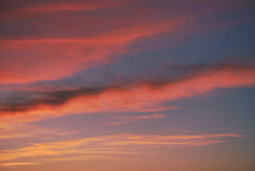 A sunset. Heaven, orange sky Sun rays Wallpaper