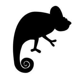 Chameleon cartoon silhouette vector illustration