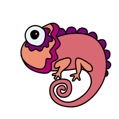 Chameleon cartoon silhouette vector illustration