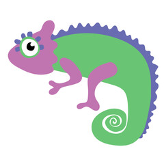 Chameleon cartoon silhouette vector illustration