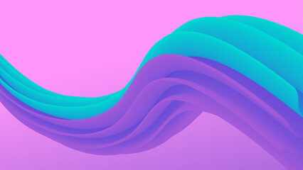 Dynamic wave of blue and purple colors on a pink background.  3D fluid abstract background with modern gradient colors. Vector illustration for wallpaper, banner, background, presentation, websit