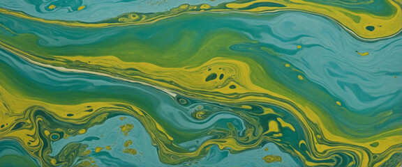 Vibrant oil patterns on water's surface - obrazy, fototapety, plakaty