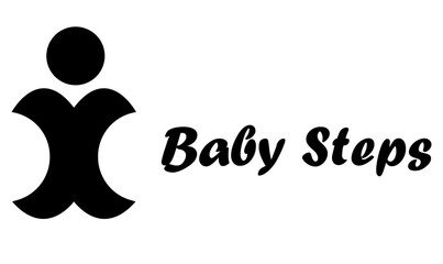 person with a sign | Baby sign | Baby steps logo | Baby