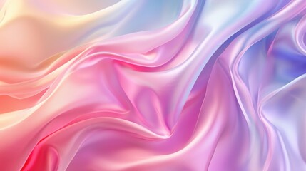 Obraz premium Fashionable aesthetic pastel background with silky soft textile fabric. Elegant wavy cloth texture
