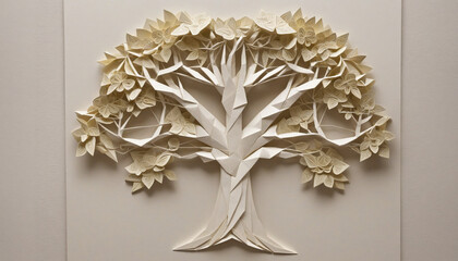 A handcrafted symbol of Viking mythology and the legendary world tree, folded from paper.