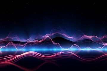 abstract neon wave background