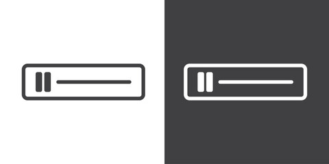 Voicenote and stop button icon. Voice message icon. Voice notes icon in line style, vector illustration of voice message. Record voice message for phone correspondence. Social media icon.