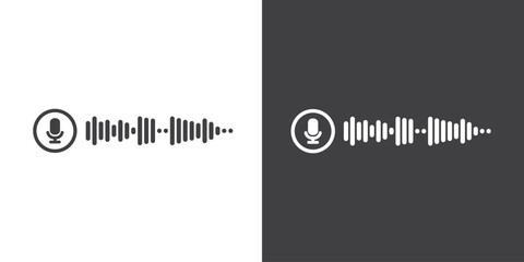 Simple Voice message icon. Voice notes icon vector illustration in flat style. Voicenote icon in chatroom . Record voice message for phone correspondence. Social media icon. - obrazy, fototapety, plakaty
