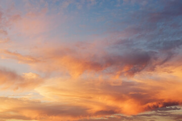 Naklejka na ściany i meble Beautiful dramatic sunset sky