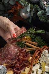 Delivery of catering boxes - delicious food. Close-ups