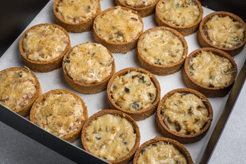 Delivery of catering boxes. Close-ups
