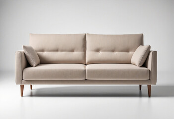 Contemporary Couch on White Background - Corner Perspective