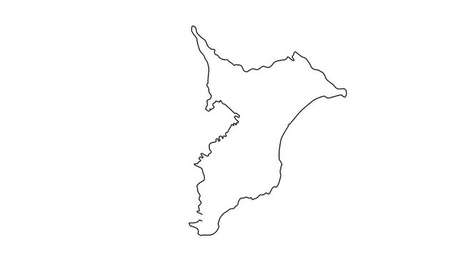 animated sketch map of Chiba Prefecture in Japan