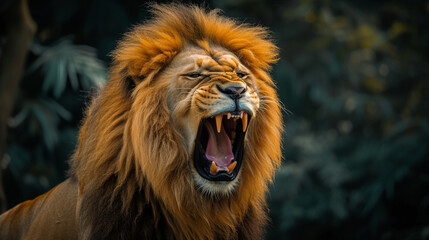 Fototapeta premium A lion, the fear of animals