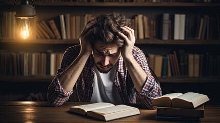 A Man Sitting at a Table With an Open Book