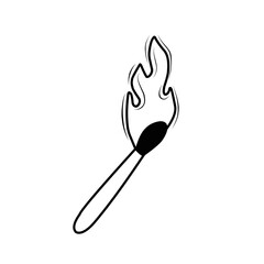 Hand Drawn Burning Match 